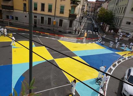 Urbanistica tattica a NoLo: la nuova piazza colorata divide i residenti