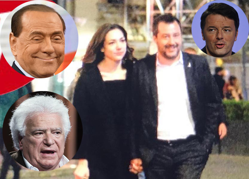 Al centro della foto Matteo Salvini e Francesca Verdini fotografati dal settimanale Chi