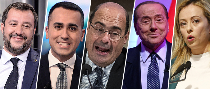 salvini di maio zingaretti berlusconi meloni