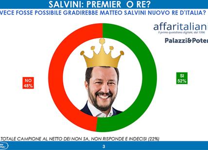Governo, gli italiani vogliono Matteo Salvini Re d'Italia! Sondaggio-bomba