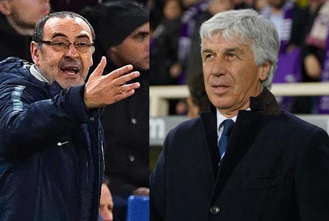 Sarri e Gasperini (foto Lapresse) Sarri e Gasperini (foto Lapresse)