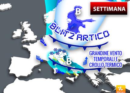 Previsioni meteo: maltempo dall'artico con crollo termico di 10 gradi. Mappa
