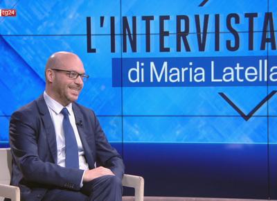 SKY TG24 LORENZO FONTANA A L'INTERVISTA DI MARIA LATELLA (2)