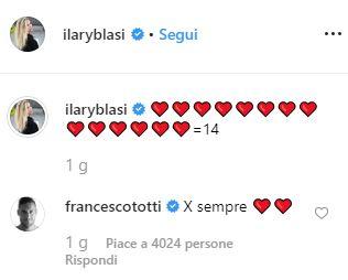 TOTTI-ILARY BLASI (Instagram) TOTTI-ILARY BLASI (Instagram)