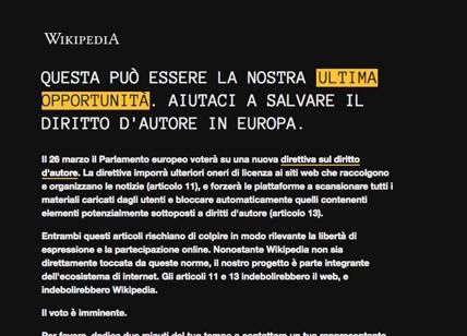 Wikipedia Italia oscurata prima del voto Copyright