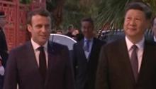 Cina-Francia, l'incontro Xi Jinping-Macron nelle immagini della tv cinese