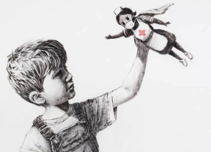 Coronavirus, l'ultima opera di Banksy è rivolta alle infermiere "supereroine"