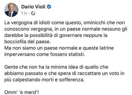De Luca: "Milano si ferma a contare i morti". Violi: "Vergogna! Omm' 'e merd'"