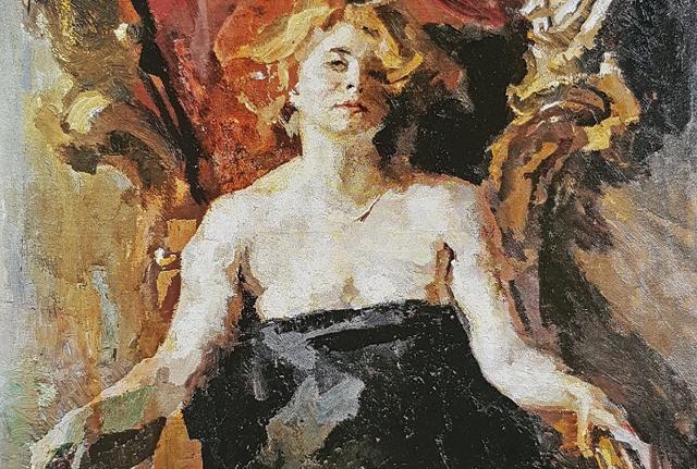 Giuseppe Amisani, Signora in poltrona (particolare)