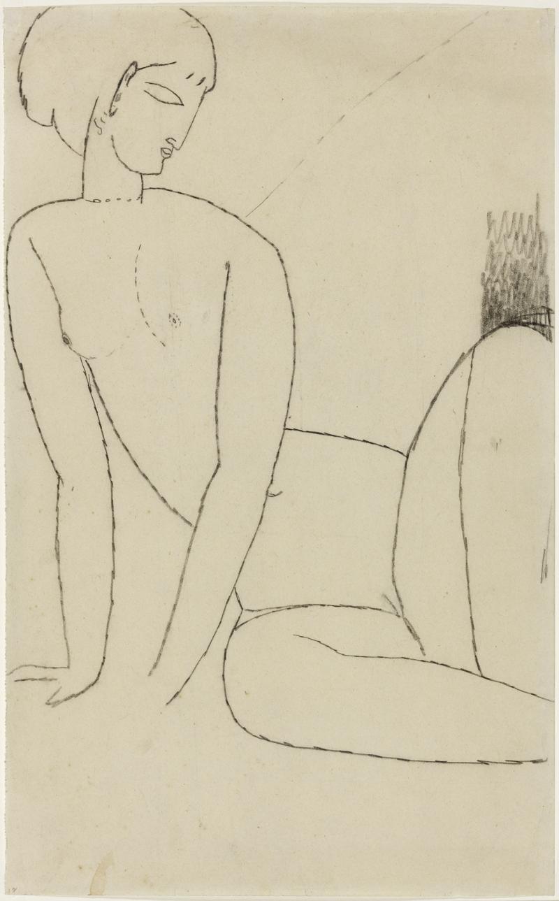 Amedeo Modigliani, Nu accroupi, 1910 11, carboncino su carta, cm 42,5x26,2 Amedeo Modigliani, Nu accroupi, 1910 11, carboncino su carta, cm 42,5x26,2