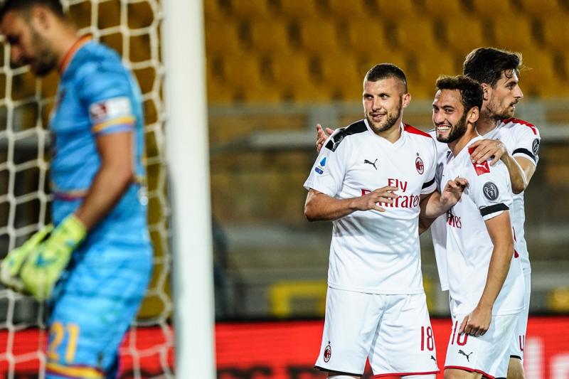 Ante Rebic, Matteo Gabbia e Hakan Calhanoglu (Lapresse)