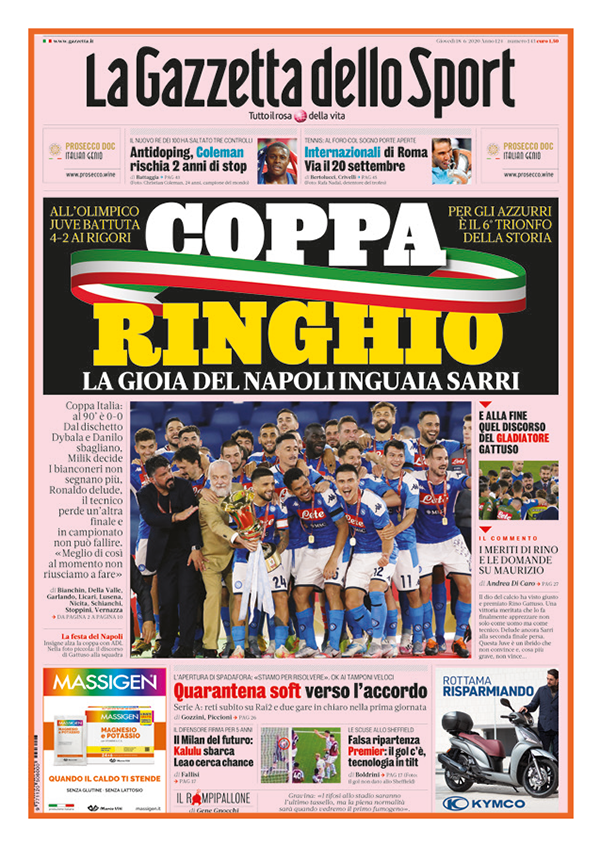 Napoli vince la Coppa Italia Napoli vince la Coppa Italia
