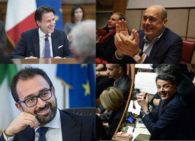 Conte Renzi ZIngaretti Bonafede