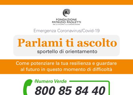 Coronavirus: Fondazione Paoletti lancia il progetto "Parlami, ti ascolto"