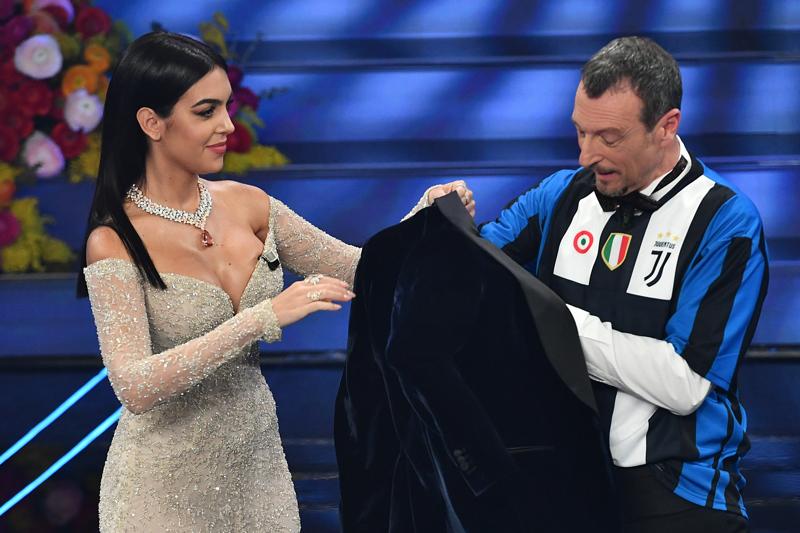 Georgina Rodriguez e Amadeus (foto Lapresse) Georgina Rodriguez e Amadeus (foto Lapresse)