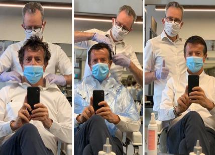Bergamo, il sindaco Gori dal barbiere: "Adesso è veramente fase 2". FOTO Bergamo, il sindaco Gori dal barbiere: "Adesso è veramente fase 2". FOTO