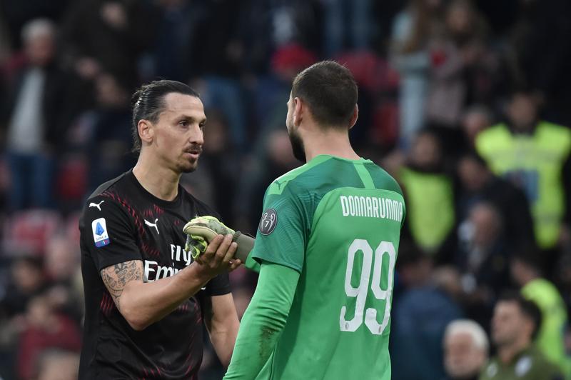 IBRAHIMOVIC E DONNARUMMA (foto Lapresse) IBRAHIMOVIC E DONNARUMMA (foto Lapresse)
