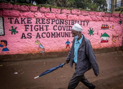 Una delle scritte sui muri di Nairobi che incoraggiano la giusta risposta al coronavirus
