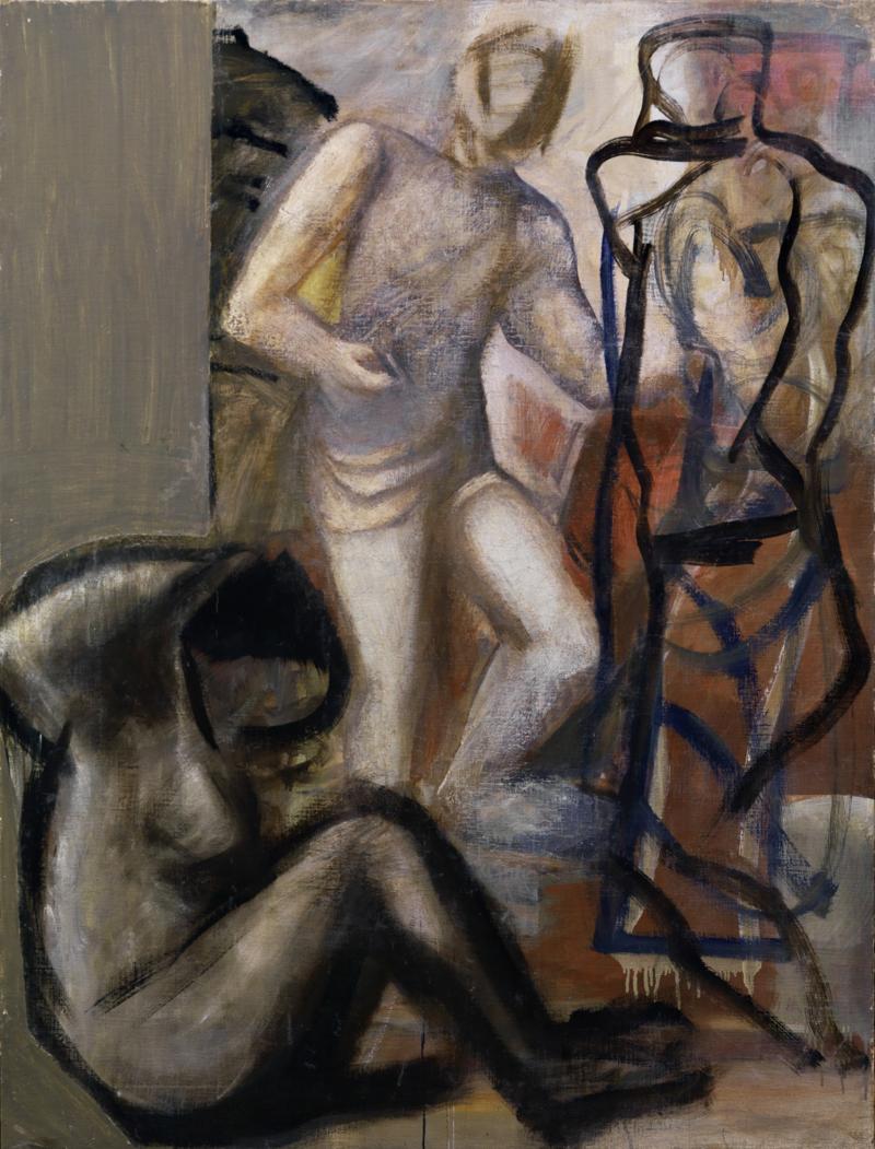 Mario Sironi, Scultore e modella, 1929, olio su tela, cm 146x110 Mario Sironi, Scultore e modella, 1929, olio su tela, cm 146x110