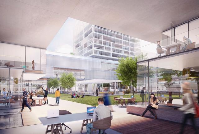 Un render del coworking a MIND Un render del coworking a MIND