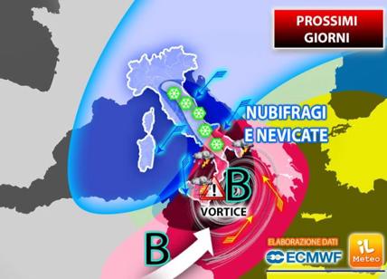 Meteo, ciclone sull'Italia, in arrivo maltempo e neve