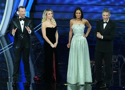 SANREMO 2020 FIORELLO AMADEUS DILETTA LEOTTA RULA JEBREAL