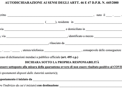 Fase 2, dal 4 maggio nuovo modulo per l'autocertificazione: eccolo