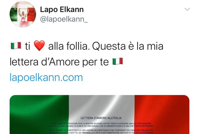 Il Tweet di Lapo Elkann Il Tweet di Lapo Elkann