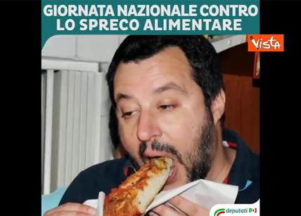 Salvini protagonista dello spot contro lo spreco alimentare dei deputati Pd