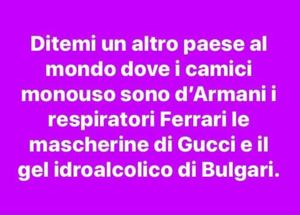 Camici Armani e mascherine Gucci Forniture italiane uniche al mondo