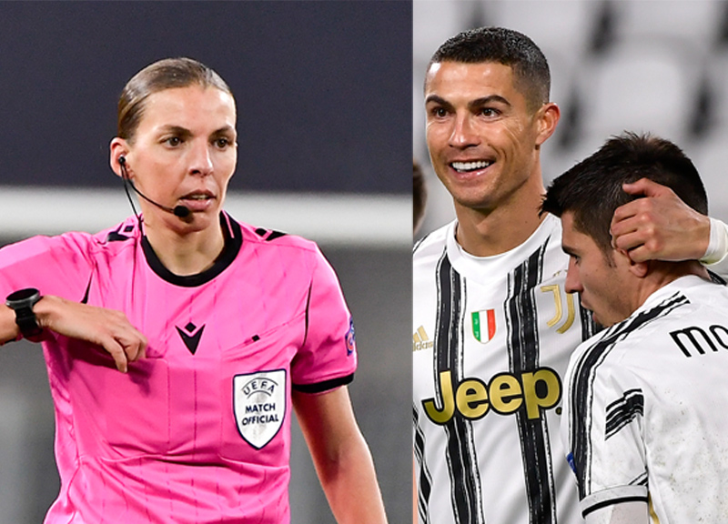 Stephanie Frappart - Cristiano Ronaldo (Lapresse) Stephanie Frappart - Cristiano Ronaldo (Lapresse)