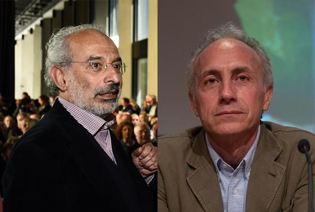 (fonte Lapresse) Marco Travaglio e Gad Lerner (fonte Lapresse) Marco Travaglio e Gad Lerner