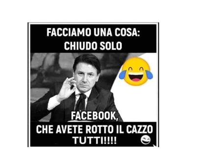 Giuseppe Conte dichiara il lockdown di Facebook. L'ironia della rete