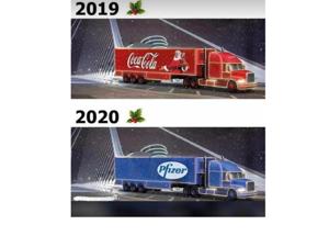Il camion con i doni di Natale? Porta un carico di... vaccini