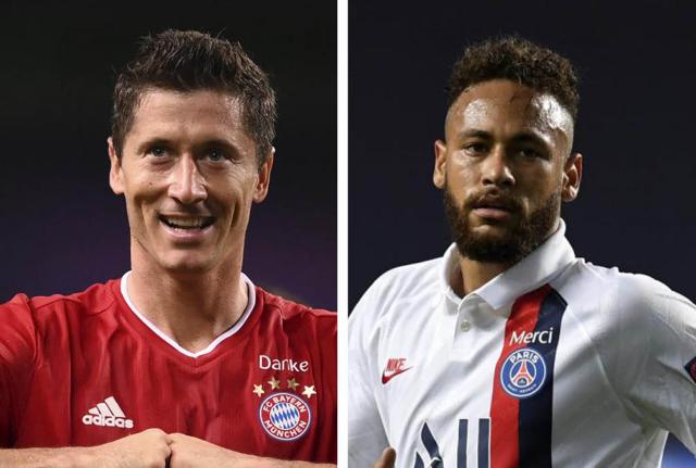 Robert Lewandowski del Bayern e Neymar del PSG sono le stelle pià brillanti di questa Champions League: ma domenica a Lisbona soltanto una delle due potrà splendere appieno (Foto LaPresse)