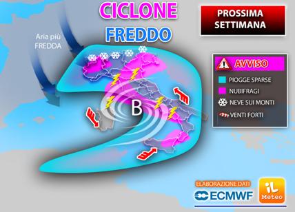 Previsioni meteo: da lunedì pioggia in tutta Italia e neve sopra i 1200 metri