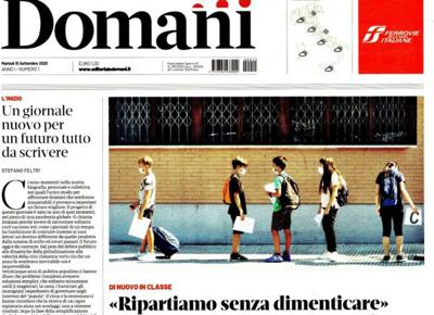 prima pagina domani