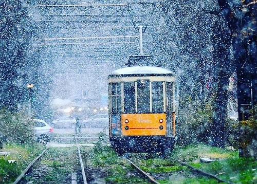 Neve a Milano (foto dalla pagina Instagram di Beppe Sala) Neve a Milano (foto dalla pagina Instagram di Beppe Sala)