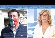 Salvini in tv, la Merlino lo interrompe e lui se ne va