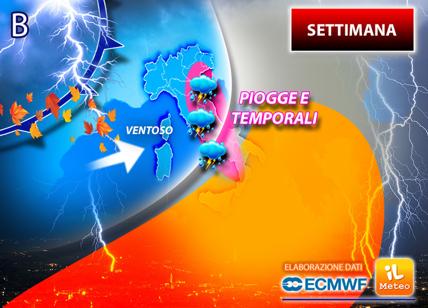 Previsioni meteo: da mercoledì maltempo, rovesci e temporali poi torna il sole