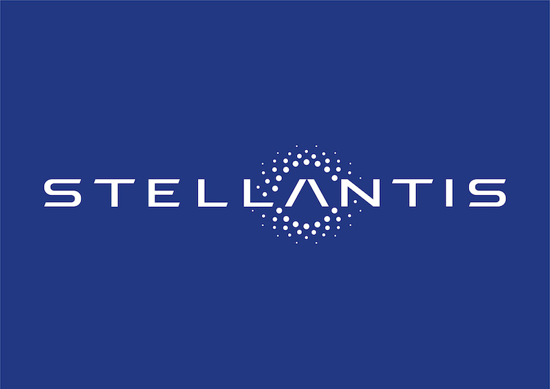 Stellantis logo blue background