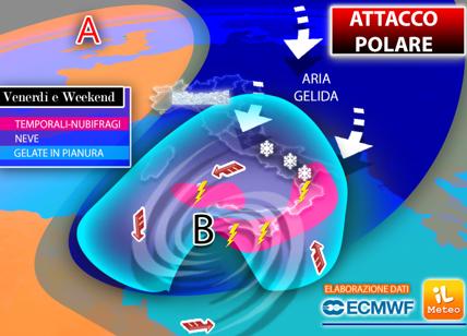 Previsioni meteo: venerdì sfuriata polare al centro-sud, weekend gelido