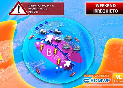 Meteo, neve sulle Alpi sopra i 1300 m. Ciclone verso l'Italia
