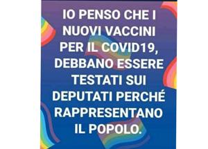 "I politici rappresentano il popolo Il vaccino sia testato su di loro"