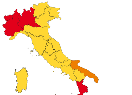 Toscana e Campania diventano 'zona rossa'. Altre 3 regioni arancioni