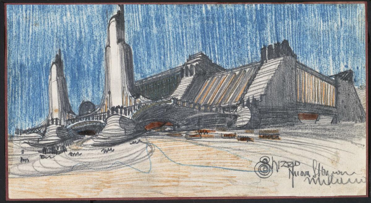 3.Sant'Elia Progetto nuova stazione di Milano 1914 3.Sant'Elia Progetto nuova stazione di Milano 1914