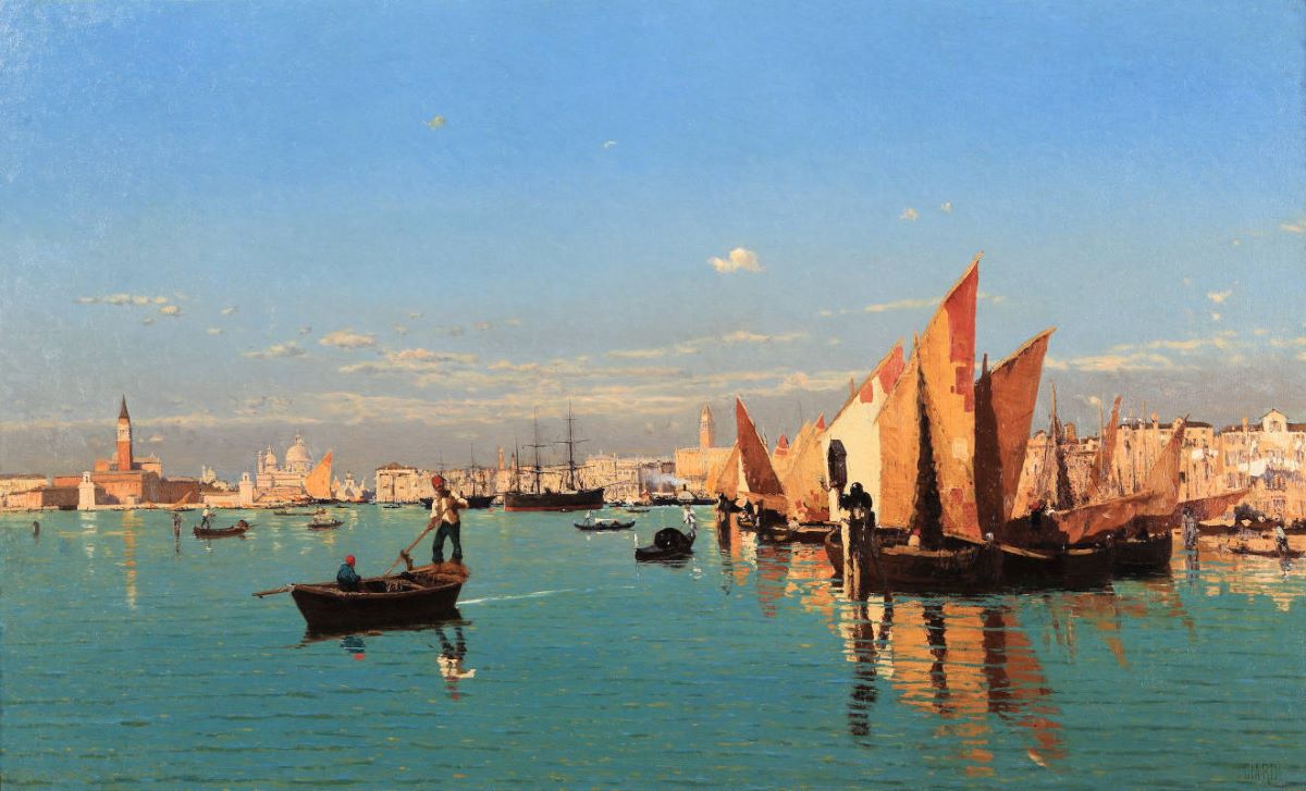 Ciardi G. Veduta della laguna veneziana, 1882, olio su tela 62 x 102 cm Ciardi G. Veduta della laguna veneziana, 1882, olio su tela 62 x 102 cm