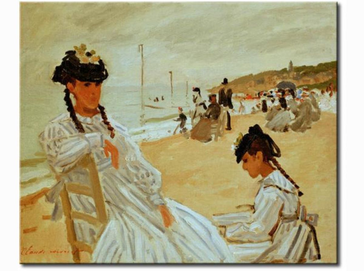 Claude Monet on the beach of Trouville, 1870 