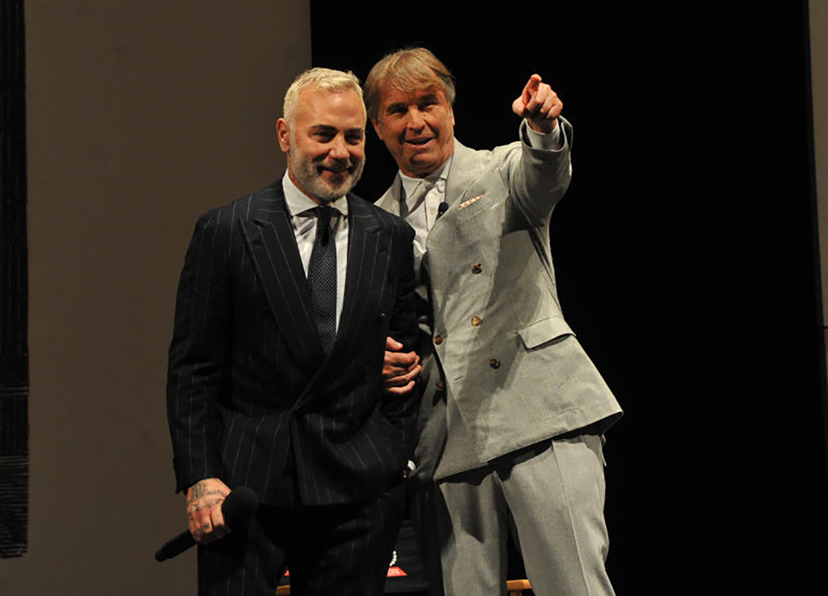 L'imprenditore Gianluca Vacchi e Brunello Cucinelli L'imprenditore Gianluca Vacchi e Brunello Cucinelli
