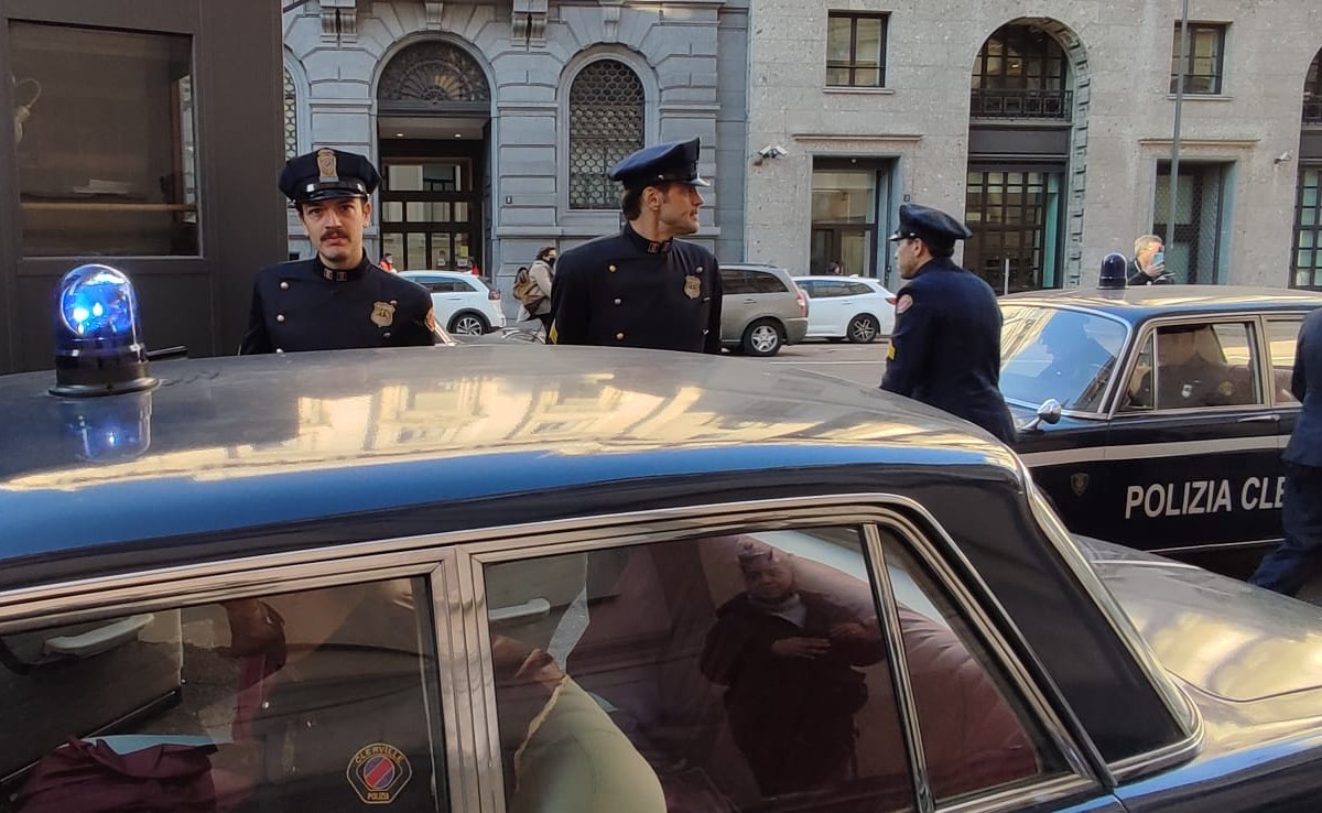 Le riprese a Milano del secondo capitolo di Diabolik(Foto Mianews)